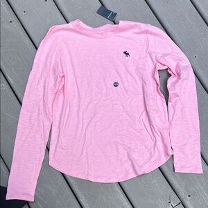 Abercrombie Kids Pink Long Sleeve Tee Soft Casual Fit